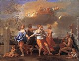 Nicolas Poussin Canvas Paintings - Dance to the music of Time